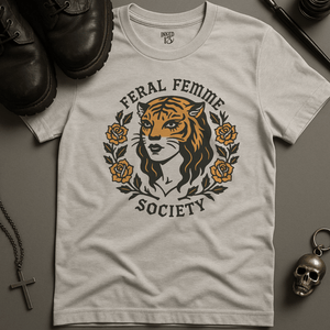 Printify T-Shirt Ash / S Feral Femme T-Shirt
