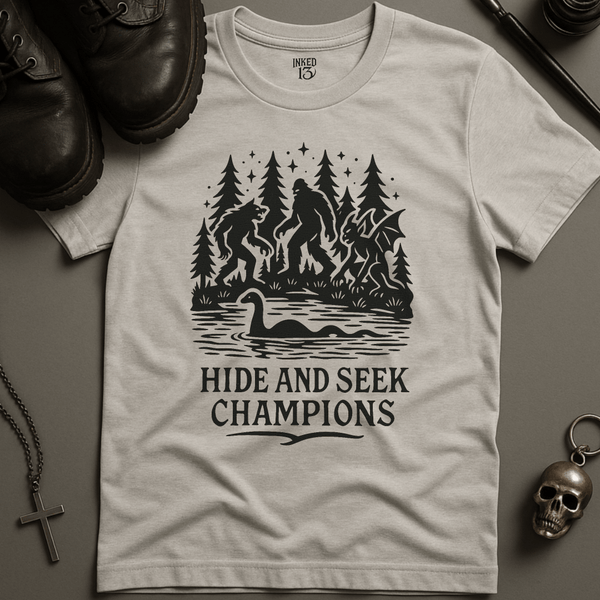 Printify T-Shirt Ash / S Hide and Seek Champions T-Shirt