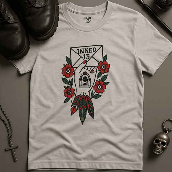 Printify T-Shirt Ash / S Inked 13 Mail Hand T-Shirt
