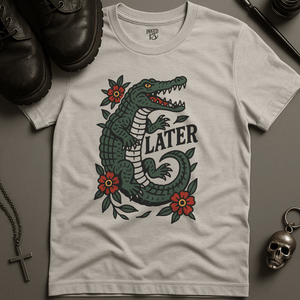 Printify T-Shirt Ash / S Later Aligator T-Shirt