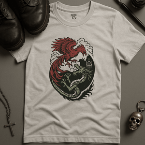 Printify T-Shirt Ash / S Phoenix Dragon T-Shirt