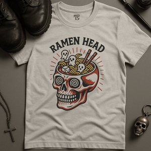 Printify T-Shirt Ash / S Ramen Head T-Shirt