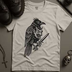 Printify T-Shirt Ash / S Raven Devil T-Shirt
