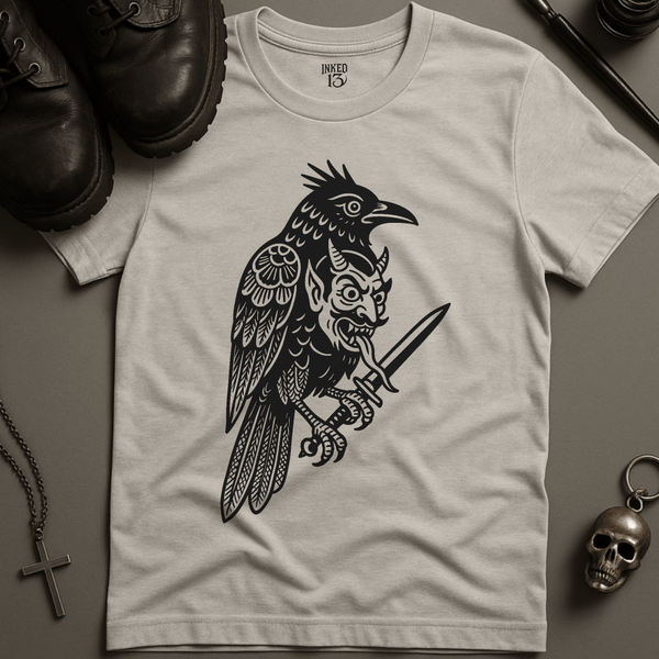 Printify T-Shirt Ash / S Raven Devil T-Shirt