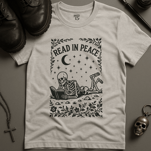 Printify T-Shirt Ash / S Read In Peace T-Shirt