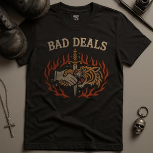 Printify T-Shirt Black / S Bad Deals Tiger T-Shirt