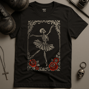 Printify T-Shirt Black / S Ballet Skeleton T-Shirt