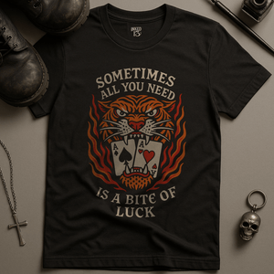 Printify T-Shirt Black / S Bite Of Luck T-Shirt