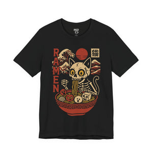 Printify T-Shirt Black / S Cat Ramen T-Shirt