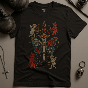 Printify T-Shirt Black / S Dagger Butterfly T-Shirt