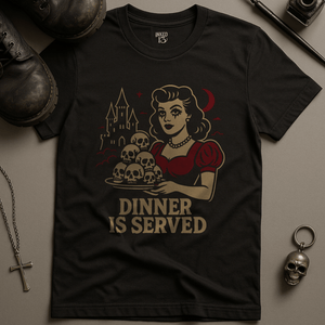 Printify T-Shirt Black / S Dinner Is Served T-Shirt