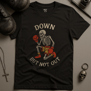 Printify T-Shirt Black / S Down But Not Out T-Shirt