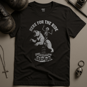 Printify T-Shirt Black / S Here For The Ride T-Shirt