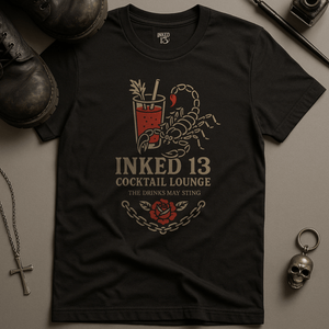Printify T-Shirt Black / S Inked 13 Cocktail Lounge T-Shirt