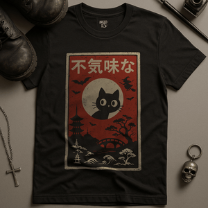T-Shirt Black / S Japanese Cat Spooky T-Shirt