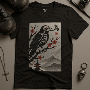 T-Shirt Black / S Japanese Crow  T-Shirt