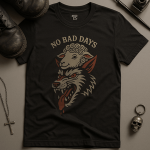Printify T-Shirt Black / S No Bad Days Wolf T-Shirt