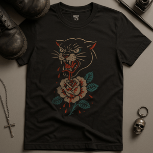 Printify T-Shirt Black / S Panther Rose T-Shirt