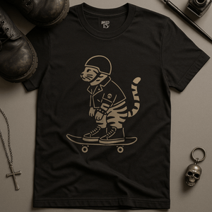 Printify T-Shirt Black / S Punk Rock Cat T-Shirt