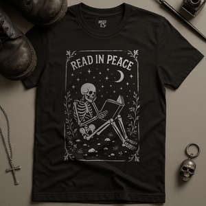Printify T-Shirt Black / S Read In Peace T-Shirt