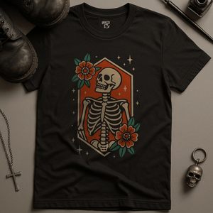 Printify T-Shirt Black / S Skeleton Coffin T-Shirt