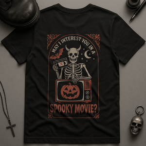 Printify T-Shirt Black / S Spooky Movie T-Shirt
