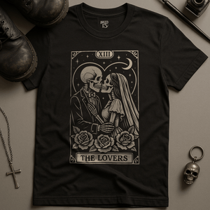Printify T-Shirt Black / S The Lovers Tarot T-Shirt