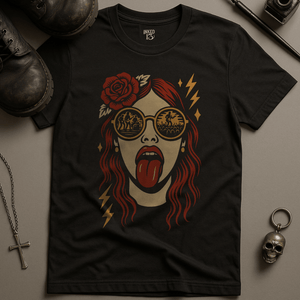 Printify T-Shirt Black / S Tongue and Lips T-Shirt