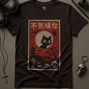 T-Shirt Brown / S Japanese Cat Spooky T-Shirt