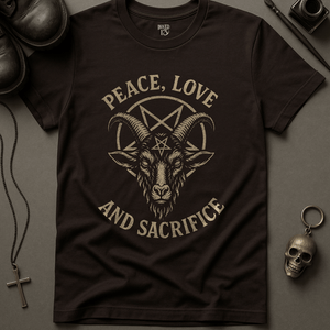 T-Shirt Brown / S Peace Love and Sacrifice T-Shirt