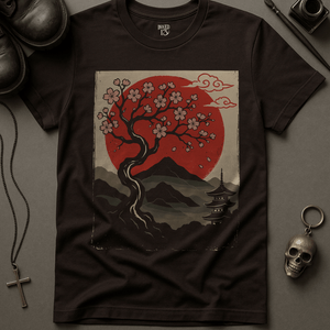 T-Shirt Brown / S Serene Japanese Sunset T-Shirt
