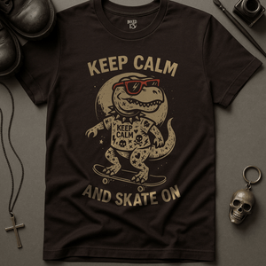 T-Shirt Brown / S Skate On T-Rex T-Shirt
