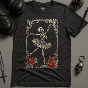Printify T-Shirt Dark Grey / S Ballet Skeleton T-Shirt