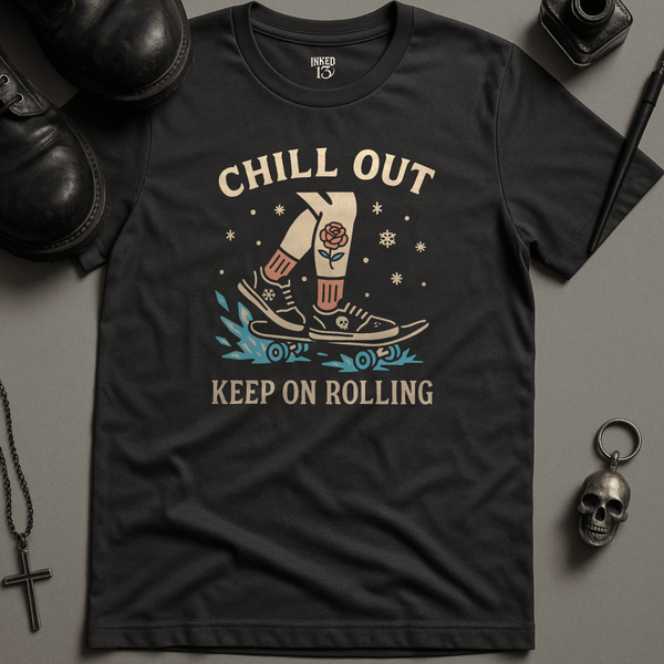 Printify T-Shirt Dark Grey / S Chill Out Keep On Rolling T-Shirt