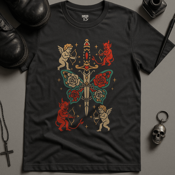 Printify T-Shirt Dark Grey / S Dagger Butterfly T-Shirt