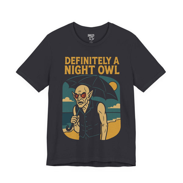 Printify T-Shirt Dark Grey / S Definitely A Night Owl T-Shirt