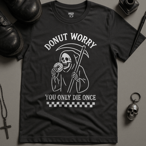 Printify T-Shirt Dark Grey / S Donut Worry T-Shirt