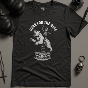 Printify T-Shirt Dark Grey / S Here For The Ride T-Shirt