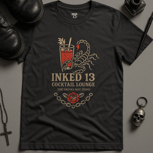 Printify T-Shirt Dark Grey / S Inked 13 Cocktail Lounge T-Shirt