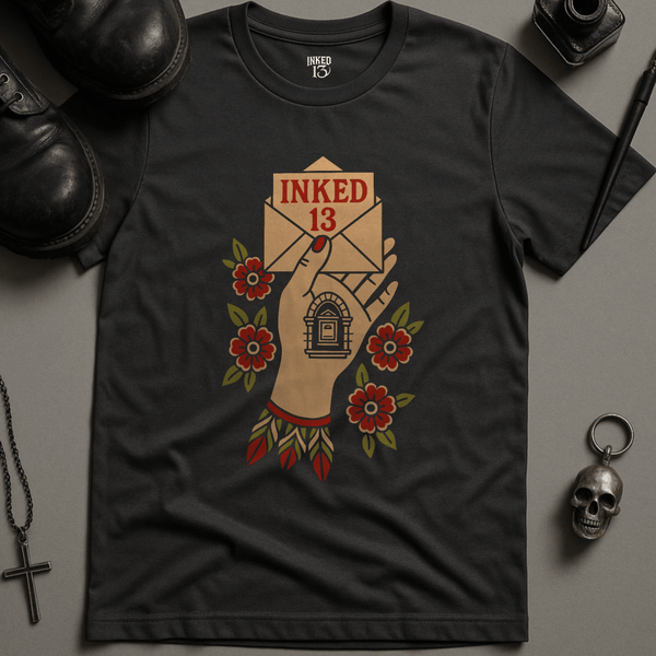 Printify T-Shirt Dark Grey / S Inked 13 Mail Hand T-Shirt