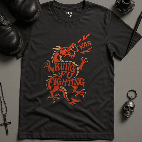Printify T-Shirt Dark Grey / S Kung Fu Fighting T-Shirt