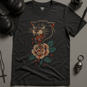 Printify T-Shirt Dark Grey / S Panther Rose T-Shirt