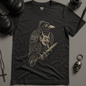 Printify T-Shirt Dark Grey / S Raven Devil T-Shirt