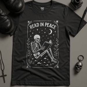 Printify T-Shirt Dark Grey / S Read In Peace T-Shirt