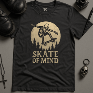 Printify T-Shirt Dark Grey / S Skate Of Mind Moon T-Shirt