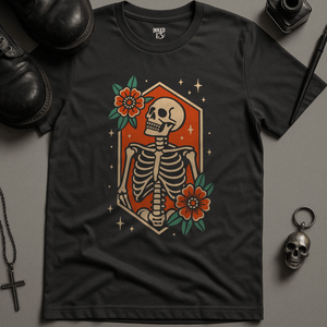 Printify T-Shirt Dark Grey / S Skeleton Coffin T-Shirt