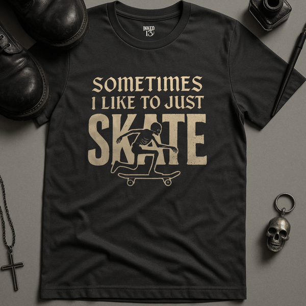 Printify T-Shirt Dark Grey / S Sometimes I Like To Skate T-Shirt