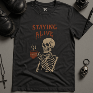 Printify T-Shirt Dark Grey / S Staying Alive T-Shirt