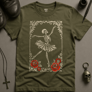 Printify T-Shirt Military Green / S Ballet Skeleton T-Shirt