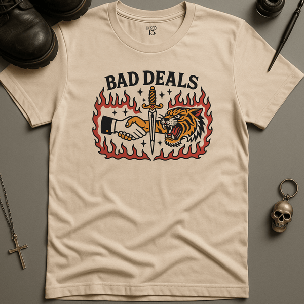 Printify T-Shirt Natural / S Bad Deals Tiger T-Shirt